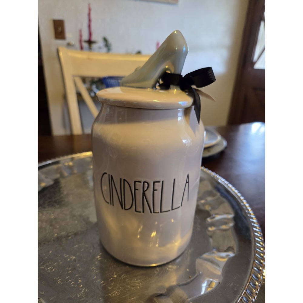 Rae Dunn Disney's Cinderella Canister/Cookie Jar with Slipper Topper